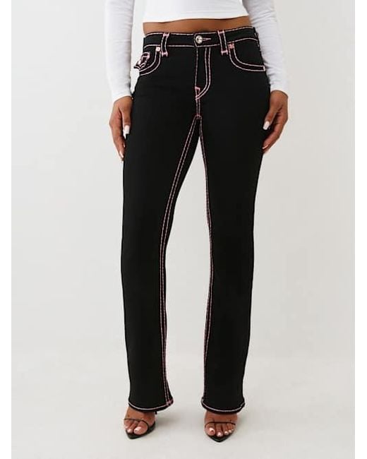 True Religion Black Becca Mid Rise Super T Bootcut Jean