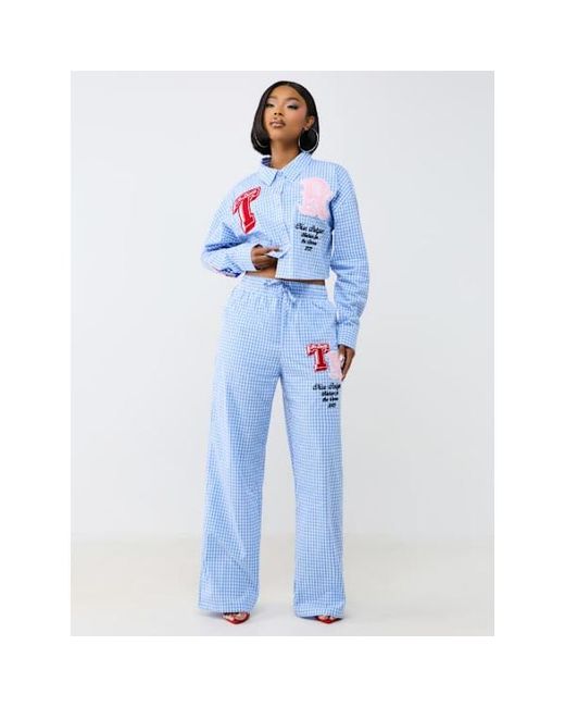 True Religion Blue Patch Gingham Lounge Pant