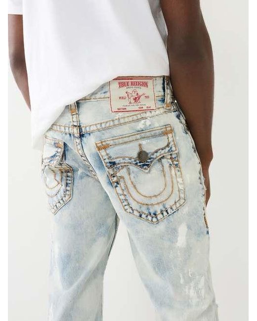 True Religion Multicolor Ricky Paint Splatter Bleach Wash Straight Jean for men