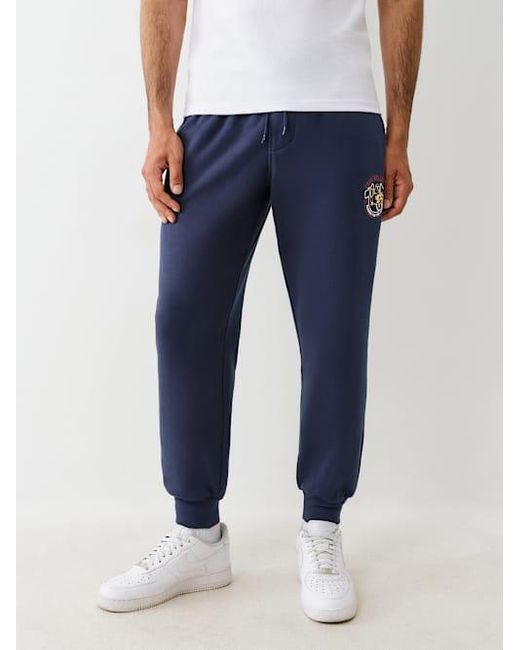 True Religion Blue Metallic Buddha Jogger for men