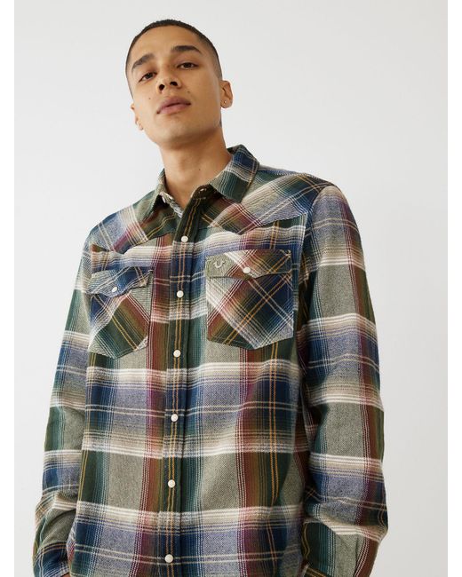 True Religion Multicolor Western Flannel Shirt for men