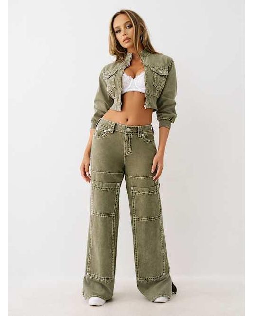 True Religion Green Bobbi Big T Baggy Carpenter Pant