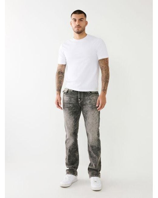 True Religion Gray Ricky Faded Super T Straight Jean for men