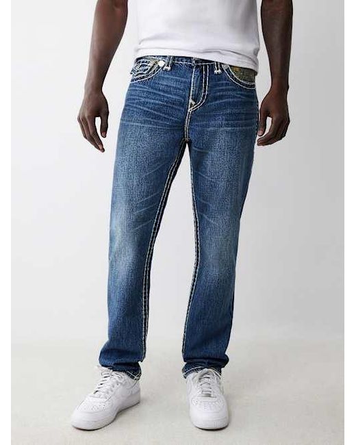 True Religion Blue Ricky Buddha Camo Super T Straight Jean for men