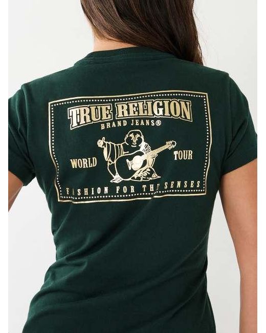 True Religion Green Studded Logo Tee