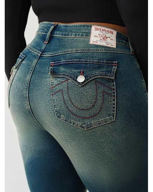 True Religion Blue Plus Billie Mid Rise Straight Jean