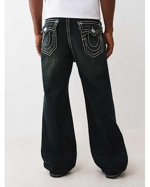 TRUE RELIGION Super T Exaggerated Flare Jean in Black for Men | Lyst