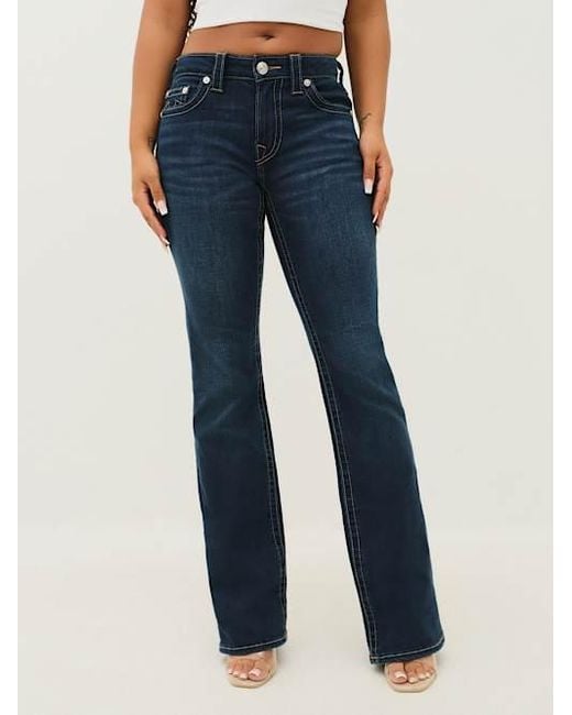 True Religion Blue Becca Mid Rise Bootcut Jeans