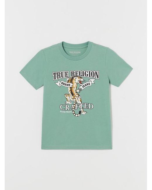 True Religion Green Boys Tiger Tee for men