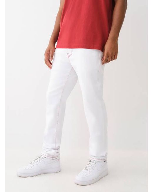True Religion White Matt Single Needle Ultra Skinny Jean 32" for men
