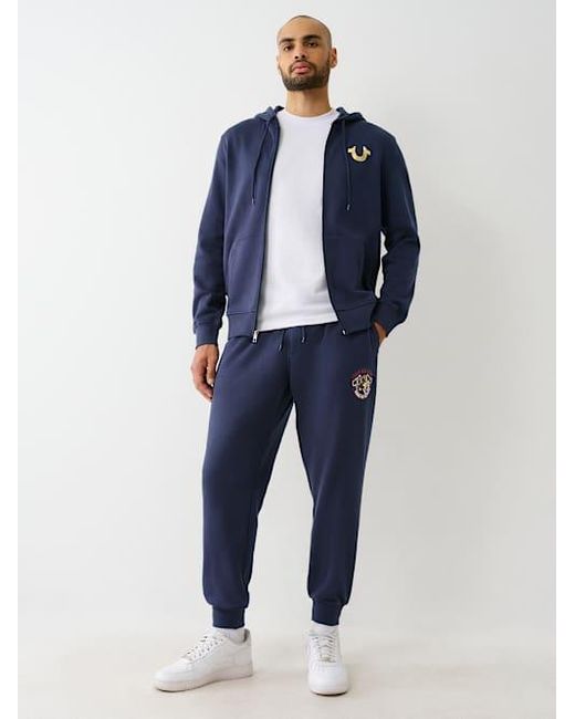 True Religion Blue Metallic Buddha Jogger for men