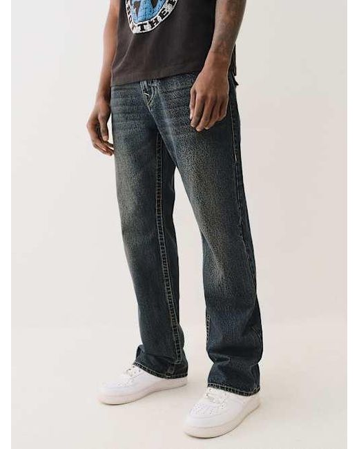 True Religion Black Billy Tinted Flap Bootcut Jean for men