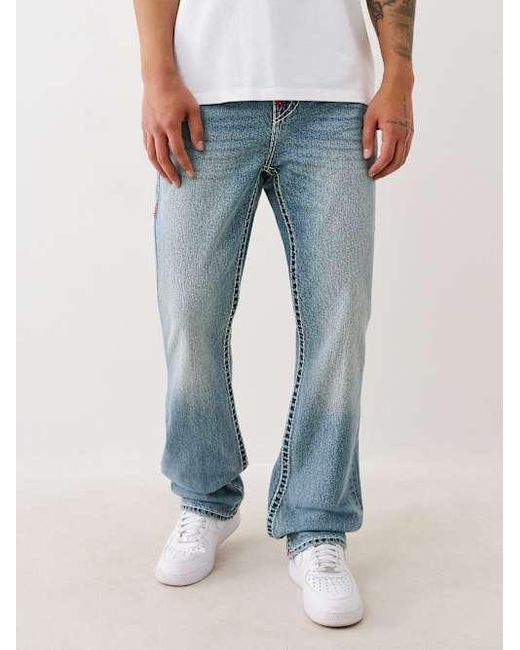 True Religion Blue Ricky Mesh Super T Flap Straight Jean for men