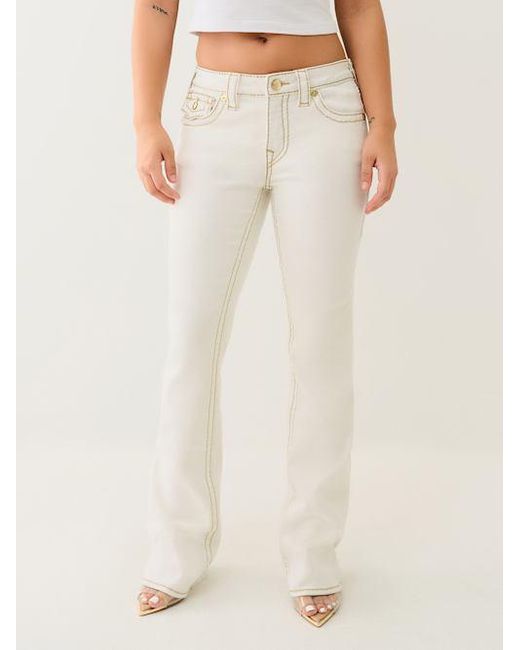 True Religion Natural Becca Big T Lurex Mid Rise Bootcut Jean