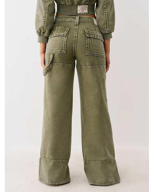 True Religion Green Bobbi Big T Baggy Carpenter Pant