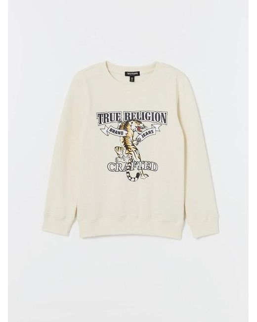 True Religion White Boys Tiger Fleece Sweatshirt for men