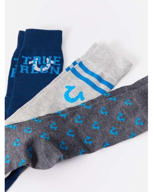 True Religion Blue Sock Gift Set - 3 Pack