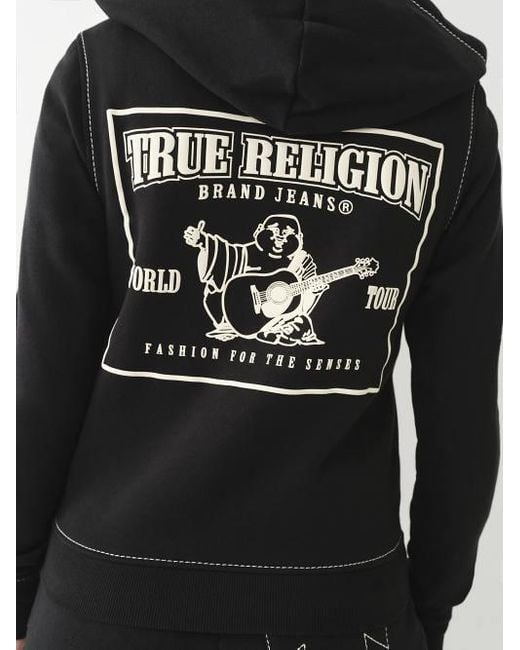 Stitch Logo Zip Hoodie True Religion Contrast Stitch Hoodie True