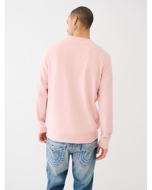 True Religion Pink Buddha Logo Sweatshirt for men