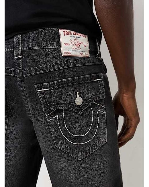 True Religion Black Geno Big T Flap Slim Jean for men