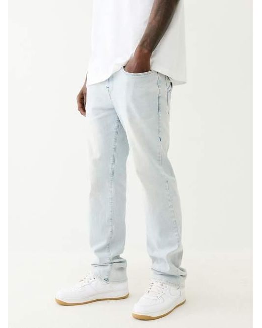 True Religion White Ricky Single Needle Straight Jean for men