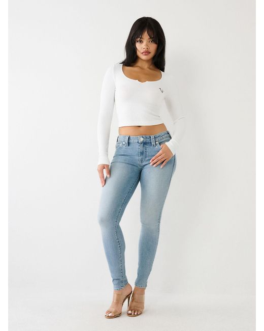 True Religion Halle Om Core Mid Rise Skinny Jeans