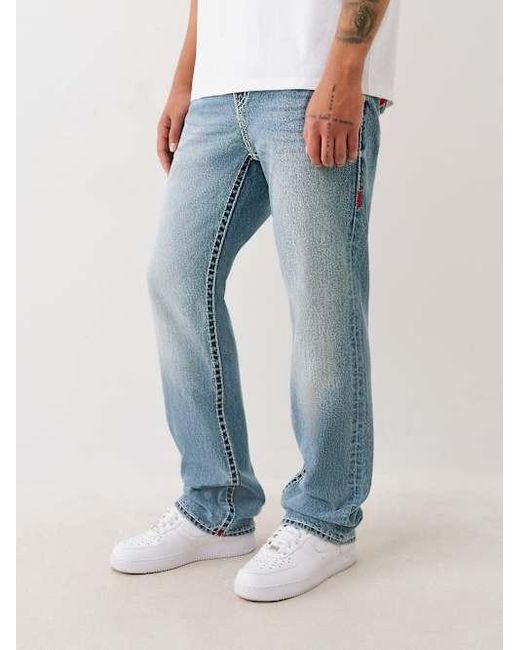 True Religion Blue Ricky Mesh Super T Flap Straight Jean for men