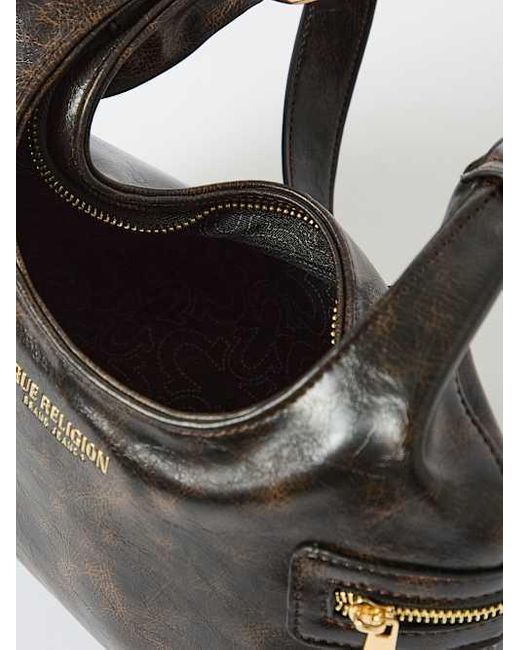 True Religion Black Distressed Shoulder Bag