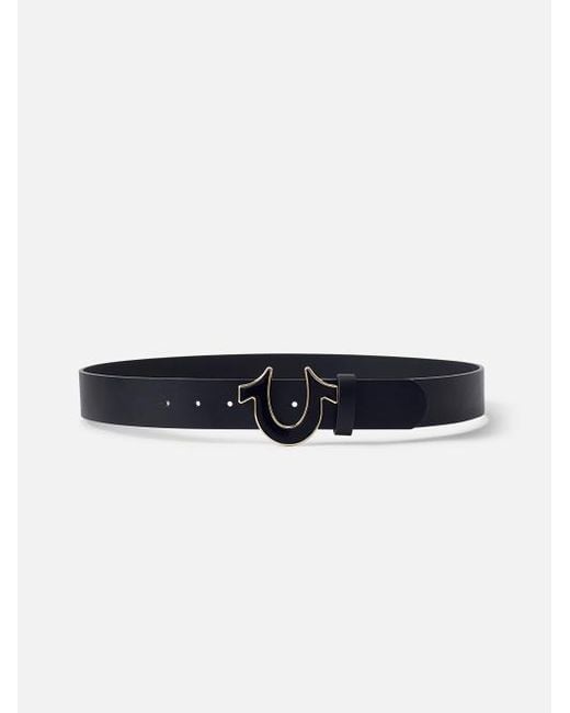 TRUE RELIGION Horseshoe Buckle Belt in Blue | Lyst
