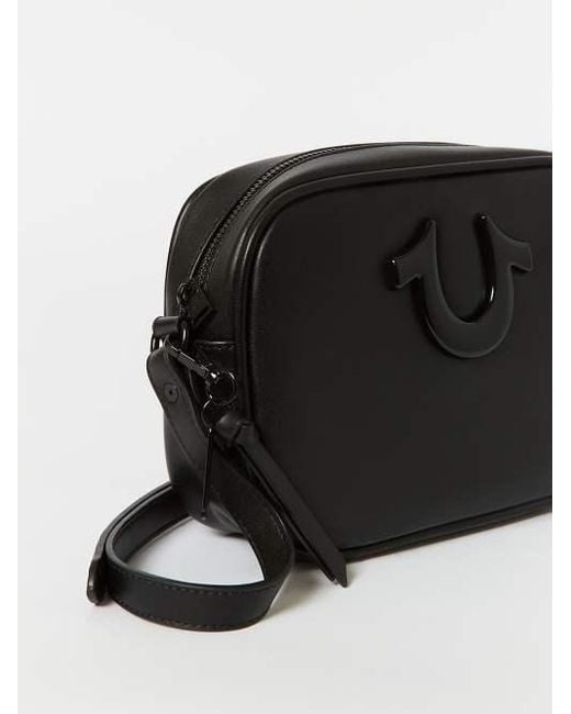 True Religion Black Faux Leather Horseshoe Bag