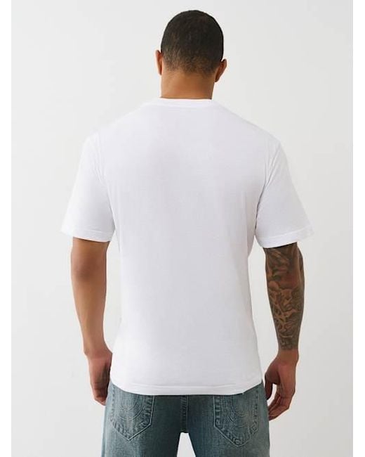 True Religion White Crystal World Tour Logo T-shirt for men