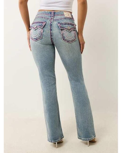 True Religion Blue Becca Mid Rise Super T Bootcut Jean