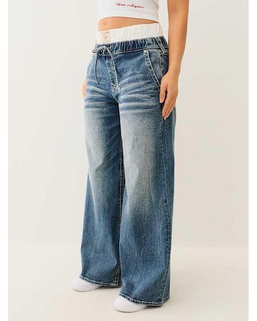 True Religion Blue Jessie Boxer Big T Super Baggy Jean