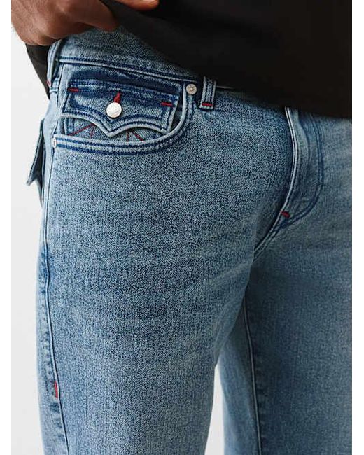 True Religion Blue Billy Flap Bootcut Jean 34" for men