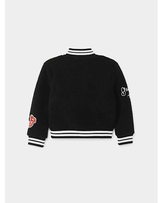 True Religion Black Girls Embroidered Logo Fleece Varsity Jacket