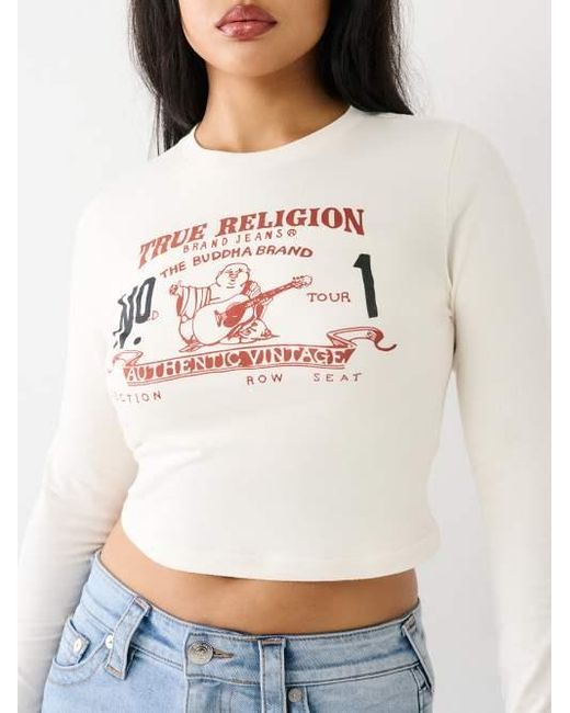 True Religion Black Long Sleeve Logo Baby Tee