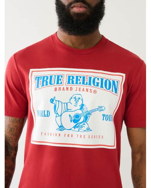 True Religion Red World Tour Logo Tee for men
