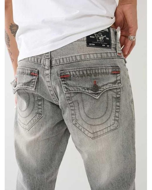 True Religion Gray Ricky Big T Flap Straight Jean for men