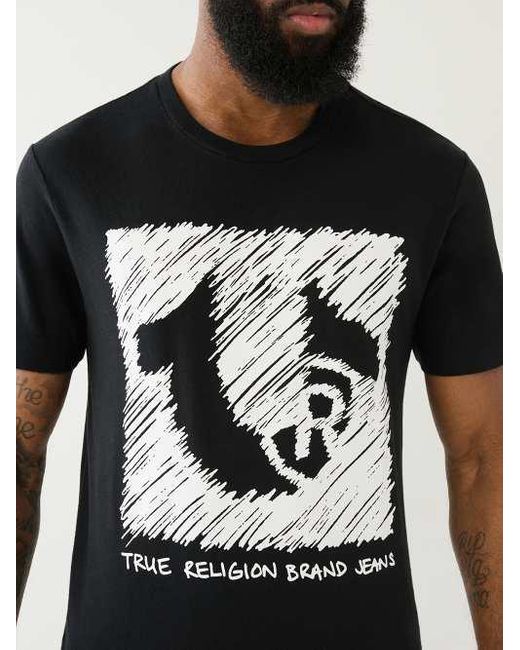 True Religion Black Scribble Hs Graphic Tee for men
