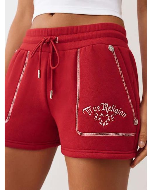 TRUE RELIGION Women's Embroidered Relaxed Short