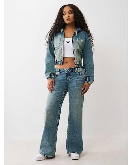 True Religion Blue Bobbi Low Rise Baggy Jean