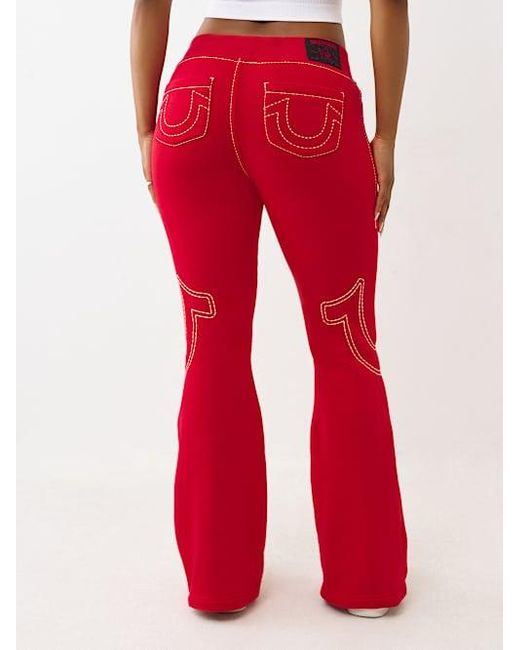 True Religion Low Rise Big T Flared Sweatpant