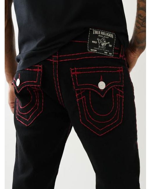 True Religion Black Ricky Super T Flap Straight Jean for men
