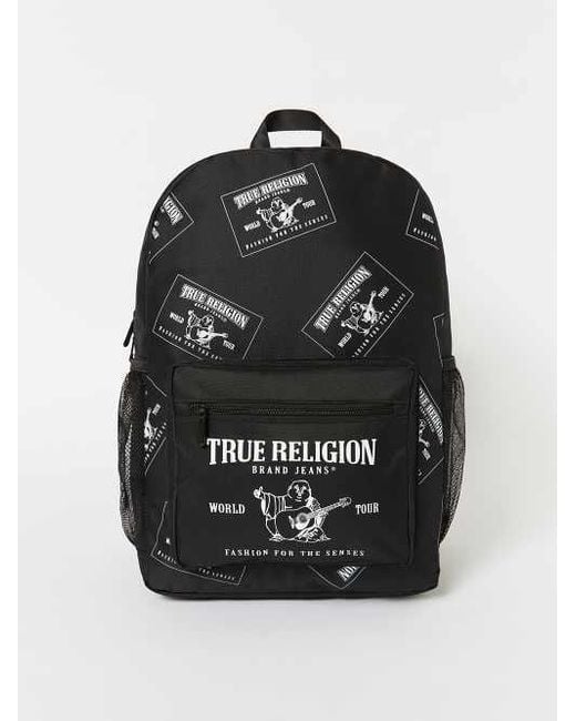 TRUE RELIGION Logo Print Backpack in Black | Lyst