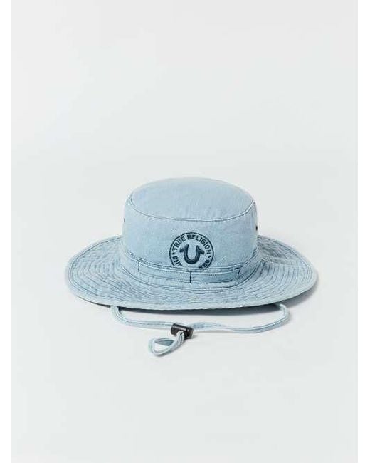 True Religion Blue Embroidered Hs Boonie Hat