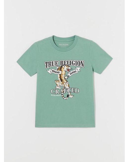 True Religion Green Boys Tiger Tee for men