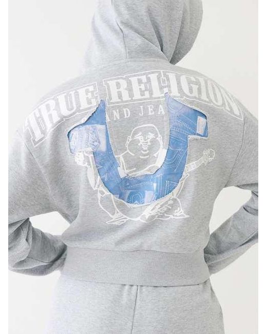 True Religion Black Jean Graphic Horseshoe Hoodie