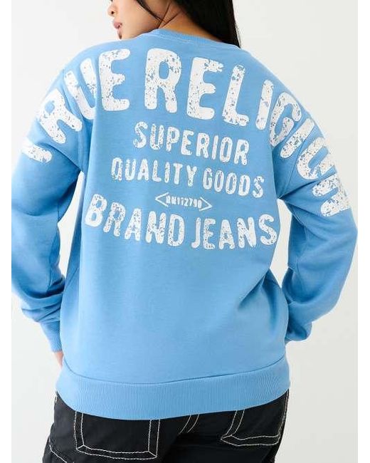True Religion Blue Tr Boyfriend Sweatshirt