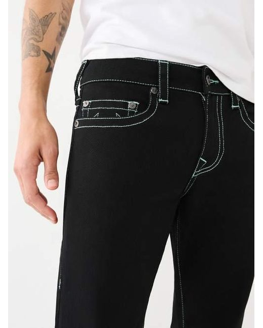 True Religion Ricky Black Wash Straight Jean for men