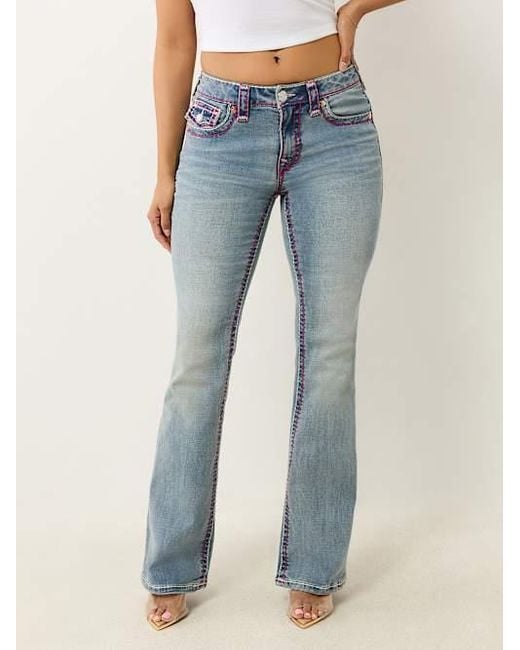 True Religion Blue Becca Mid Rise Super T Bootcut Jean